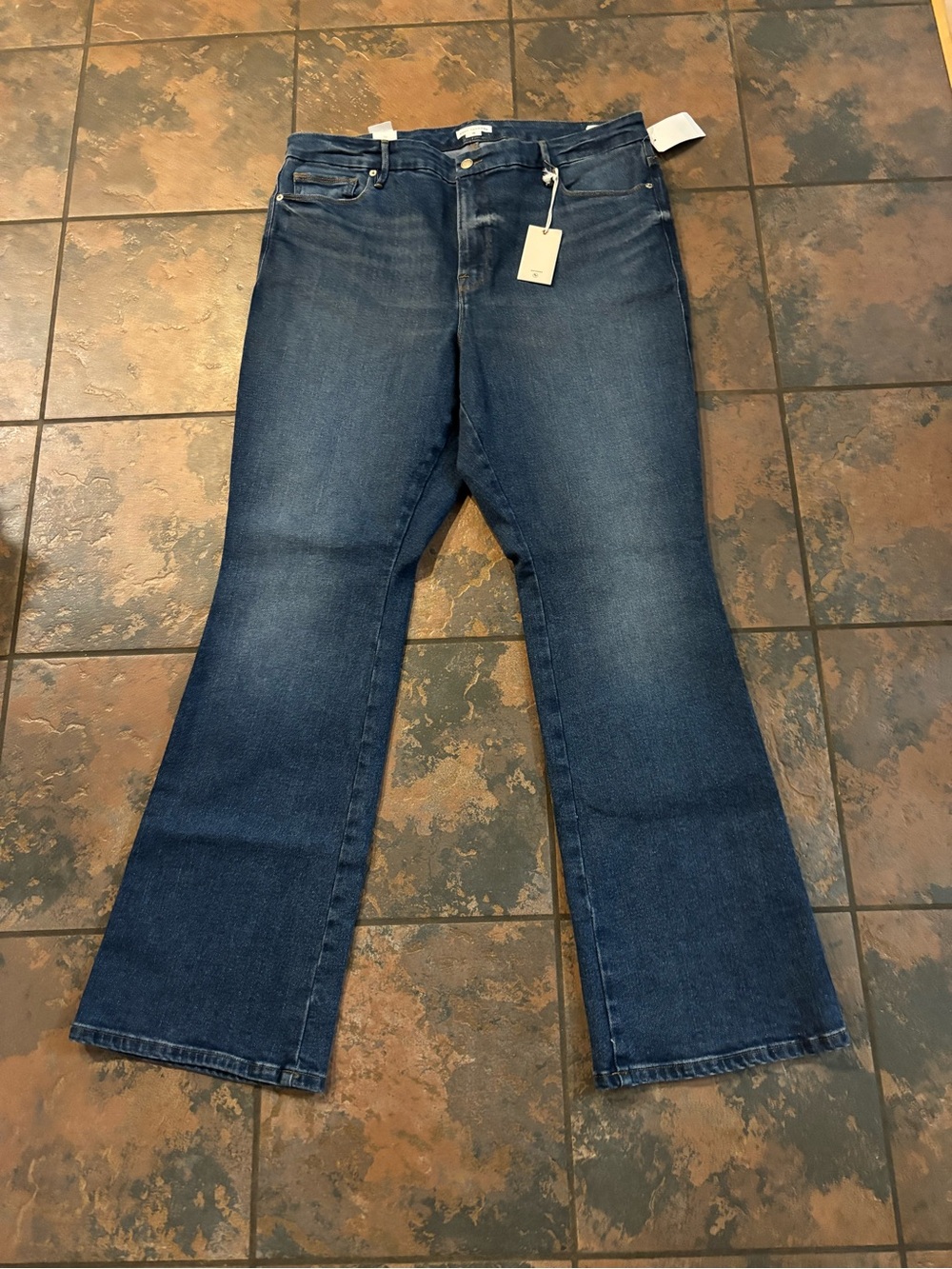Good American Dark Blue Wide Leg Jeans